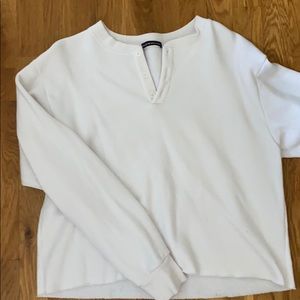 White Brandy Melville button up henley